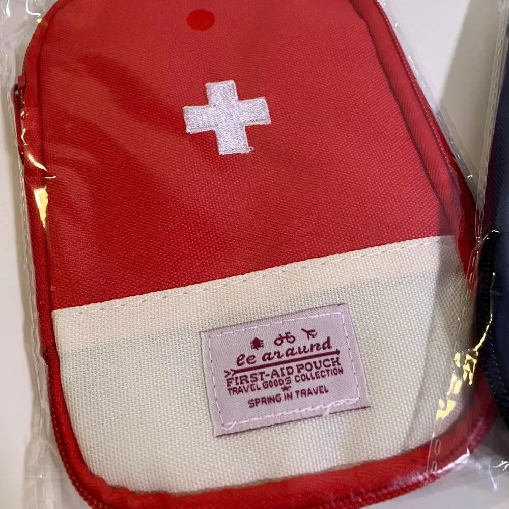 Kilyowa First Aid Pouch 2 Pack Mini Travel Organizer Red Blue Medical Emergency‎